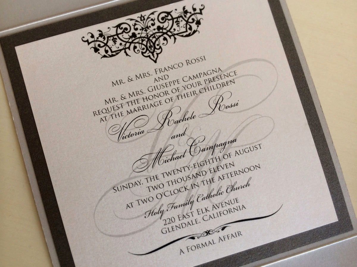 wedding invitation formal attire ideas