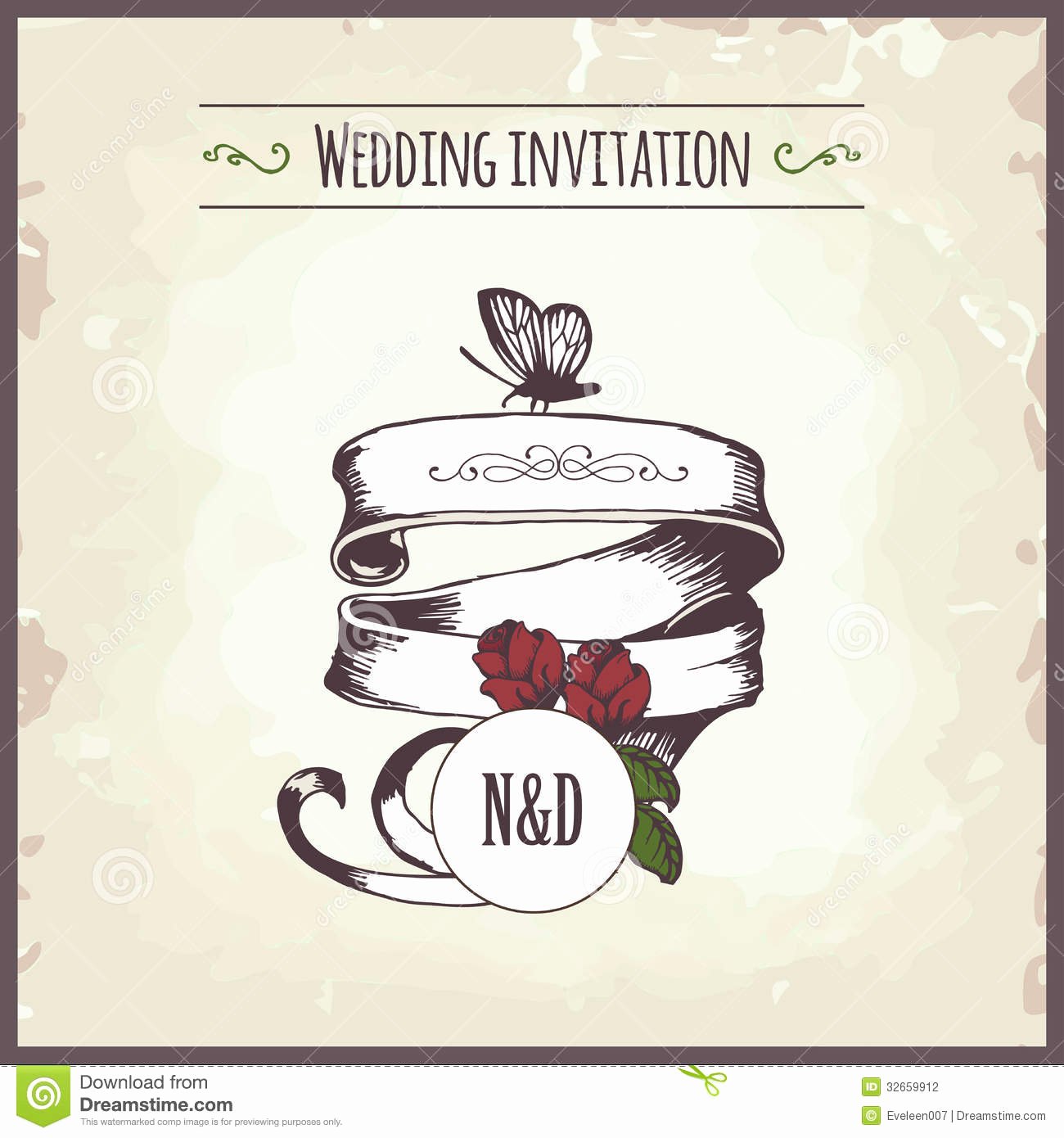 Wedding Invitation Stock Vector Image Of Frame Date