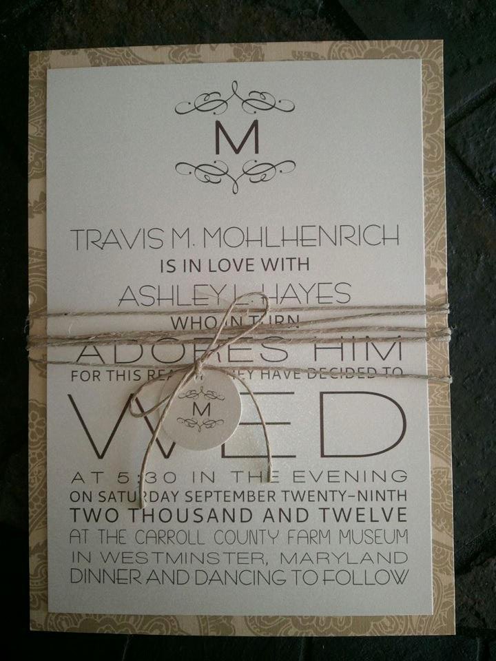 Wedding Invitation Wording Printable Rustic Wedding
