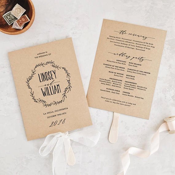 wedding order service wording template