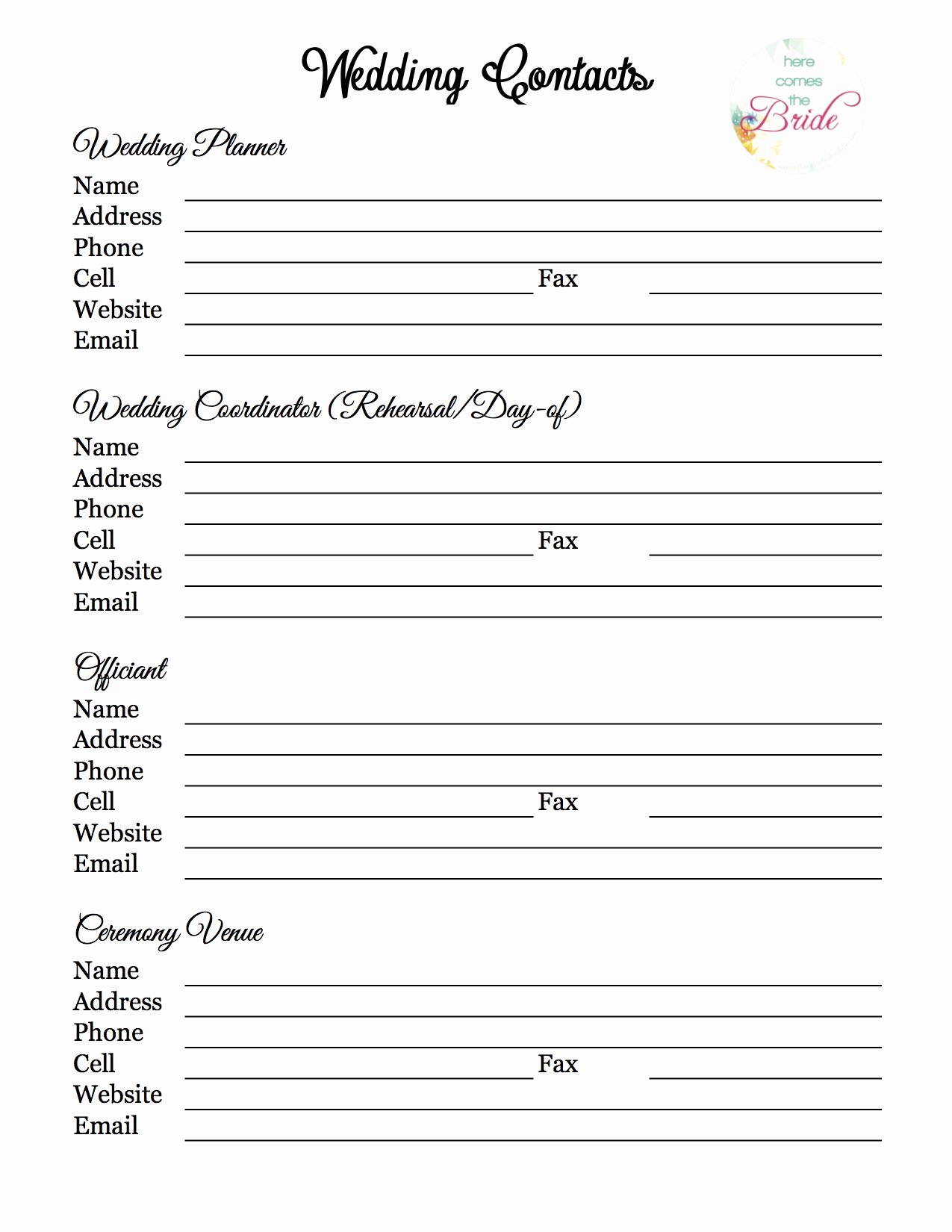Wedding Planner with Free Printables – the Refurbished Life