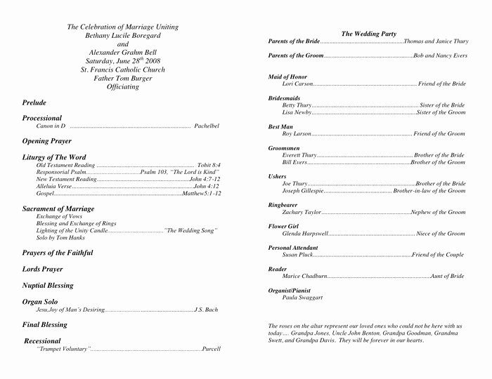 Wedding Program Sample Template In Word and Pdf formats