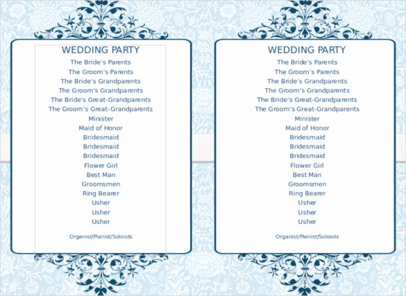 wedding program