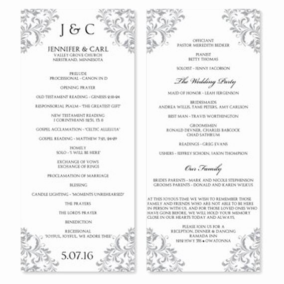 Wedding Program Template Instant Download by