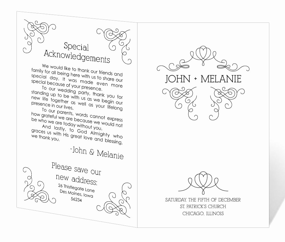 Wedding Program Template Printable Instant Download