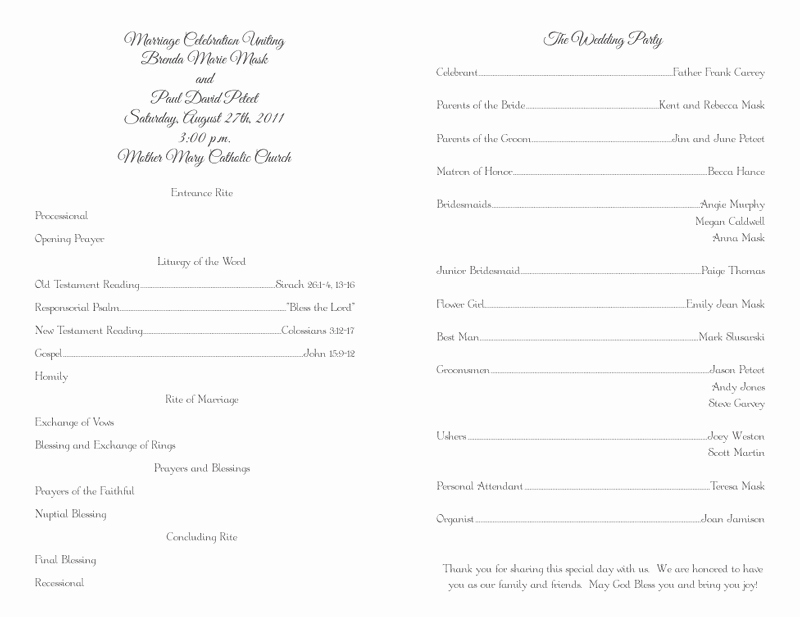 wedding program templates