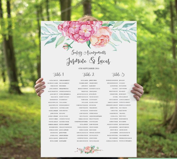 wedding round table seating plan template