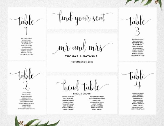 Wedding Seating Chart Template Instant Download Seating