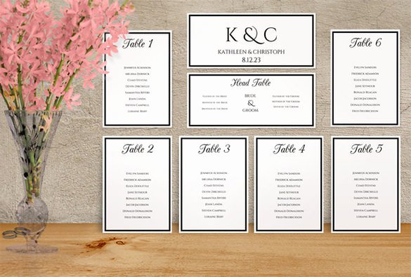 wedding seating chart template