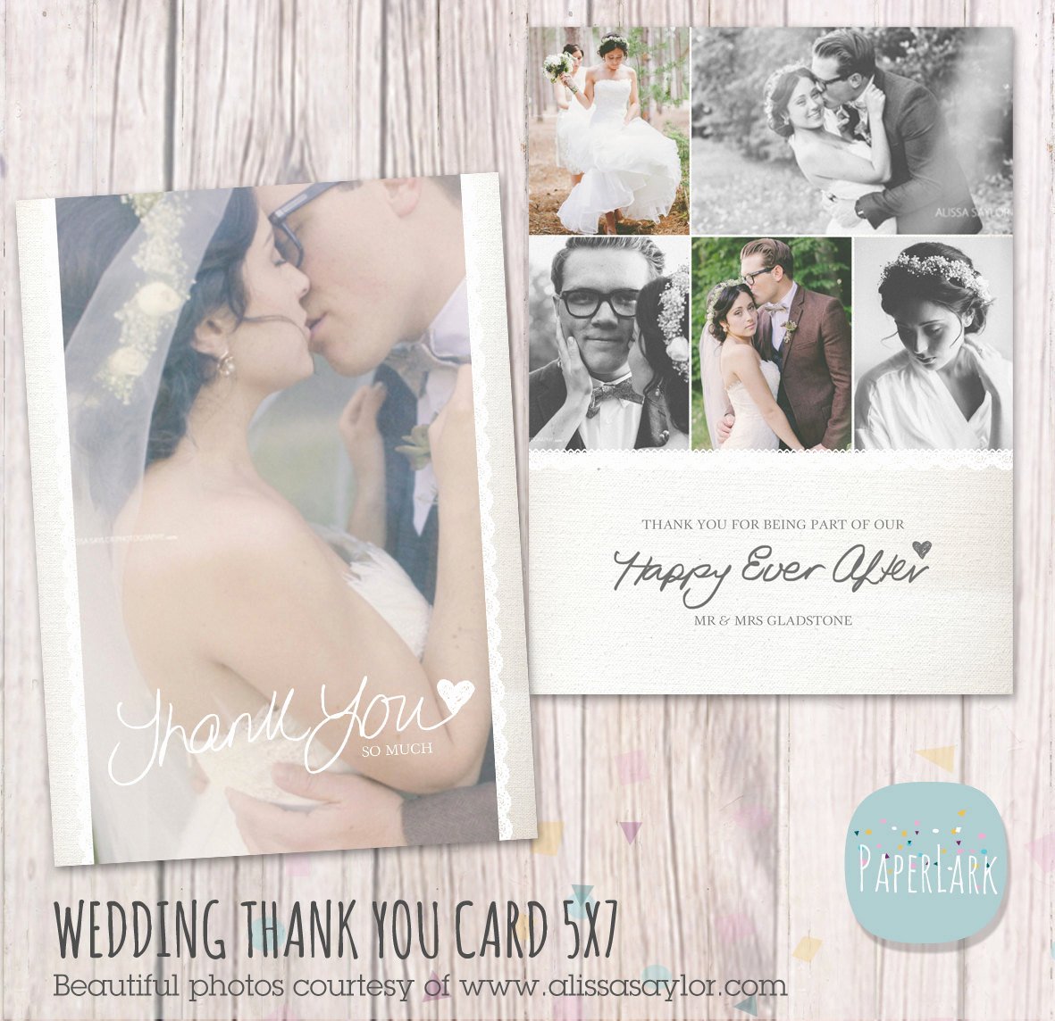 Wedding Thank You Card Shop Template Aw016 Instant