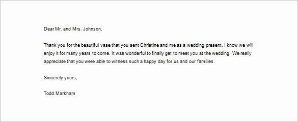 Wedding Thank You Letter – 11 Free Word Excel Pdf