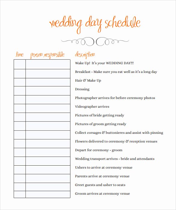 Wedding Weekend Itinerary