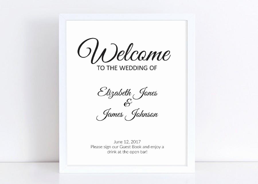 Wedding Wel E Sign Editable Wedding Sign Diy Wedding