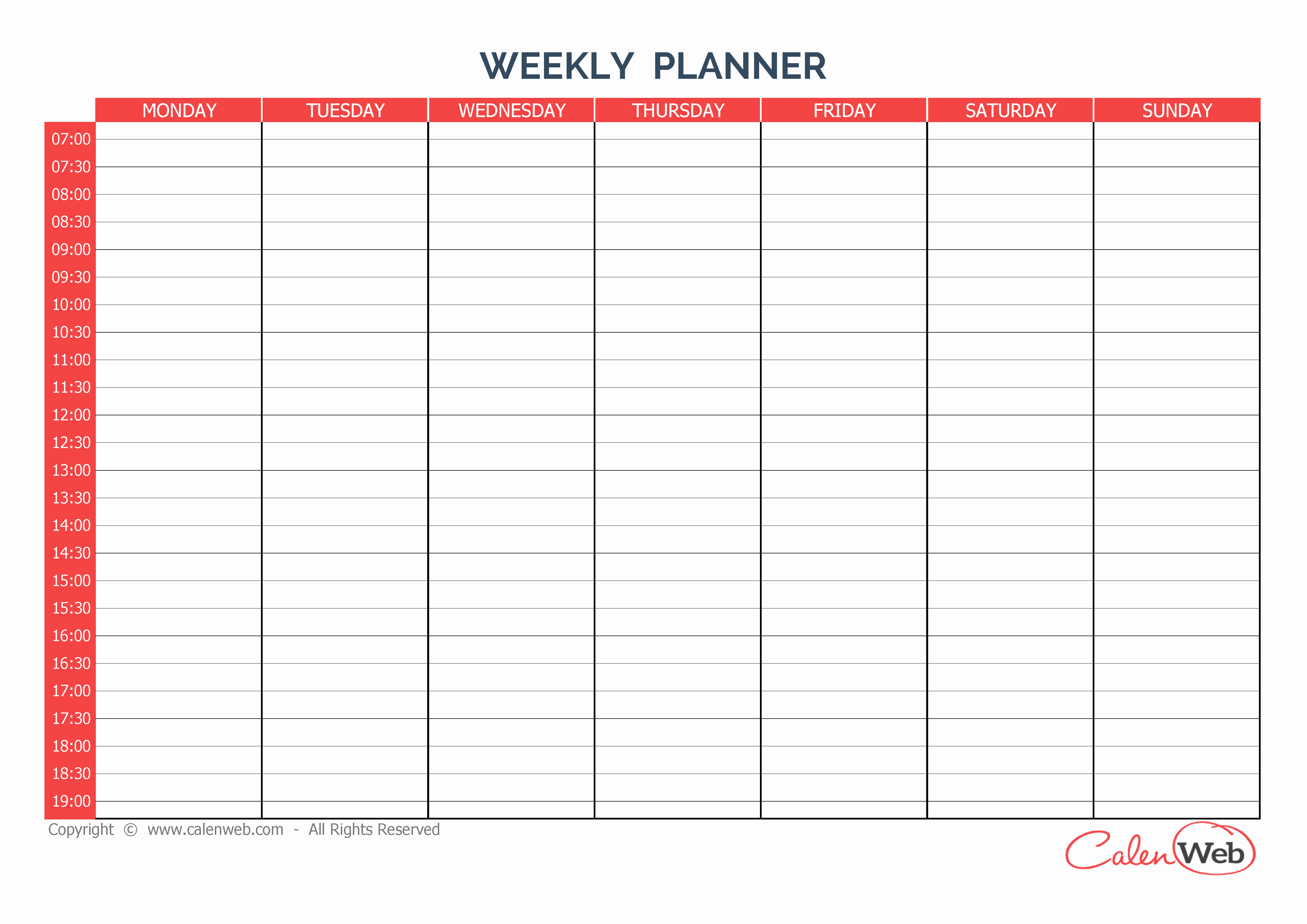 Weekly Calendar Planner