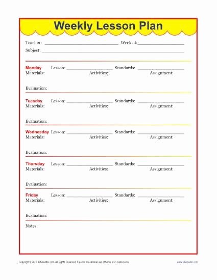 Weekly Detailed Lesson Plan Template Elementary