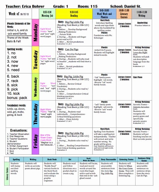 Weekly Planner Template for Teachers