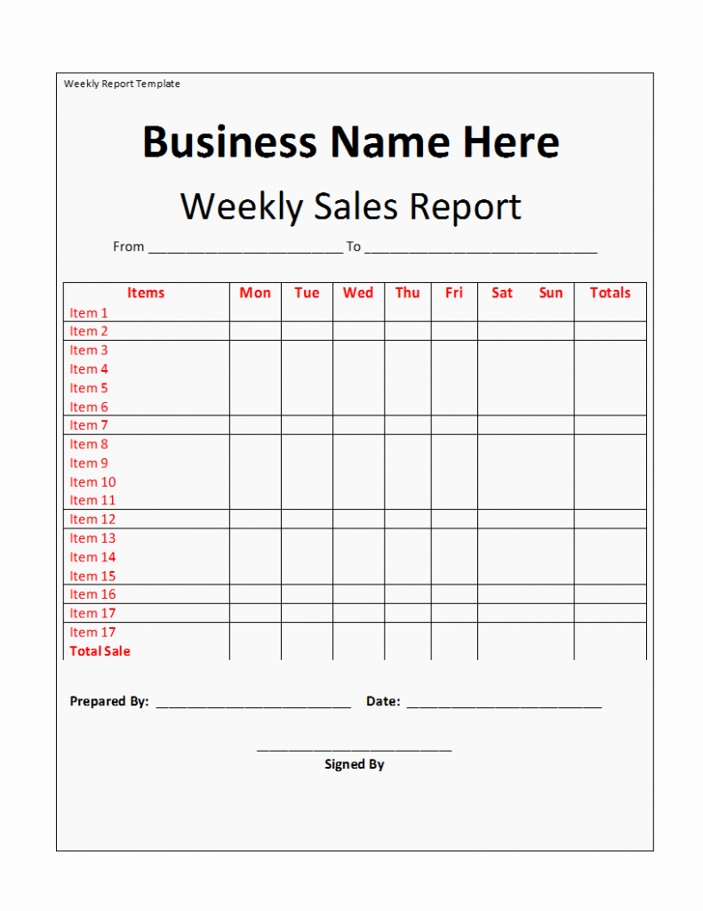 Weekly Report Template