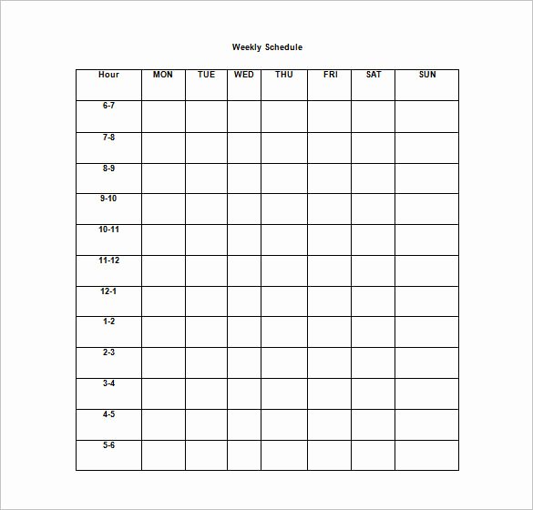 Weekly Schedule Template 12 Free Word Excel Pdf