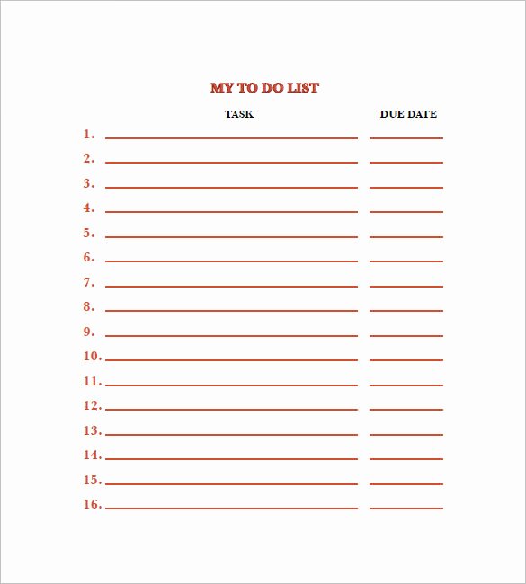 Weekly to Do List Template – 8 Free Sample Example
