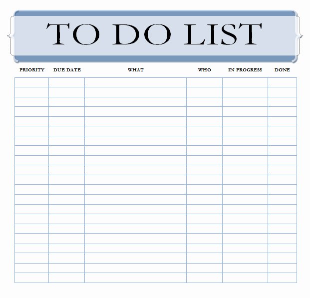 Weekly to Do List Template Word