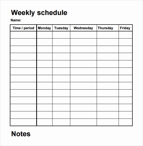 Weekly Work Schedule Template Pdf Driverlayer Search Engine