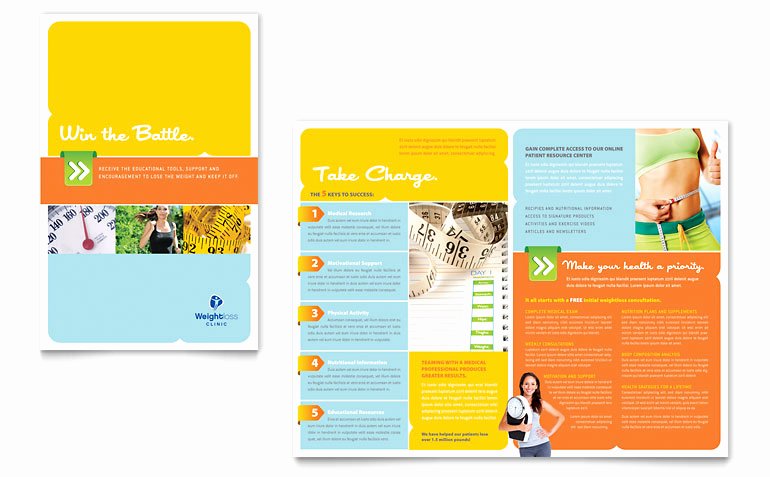 Weight Loss Clinic Brochure Template Word &amp; Publisher