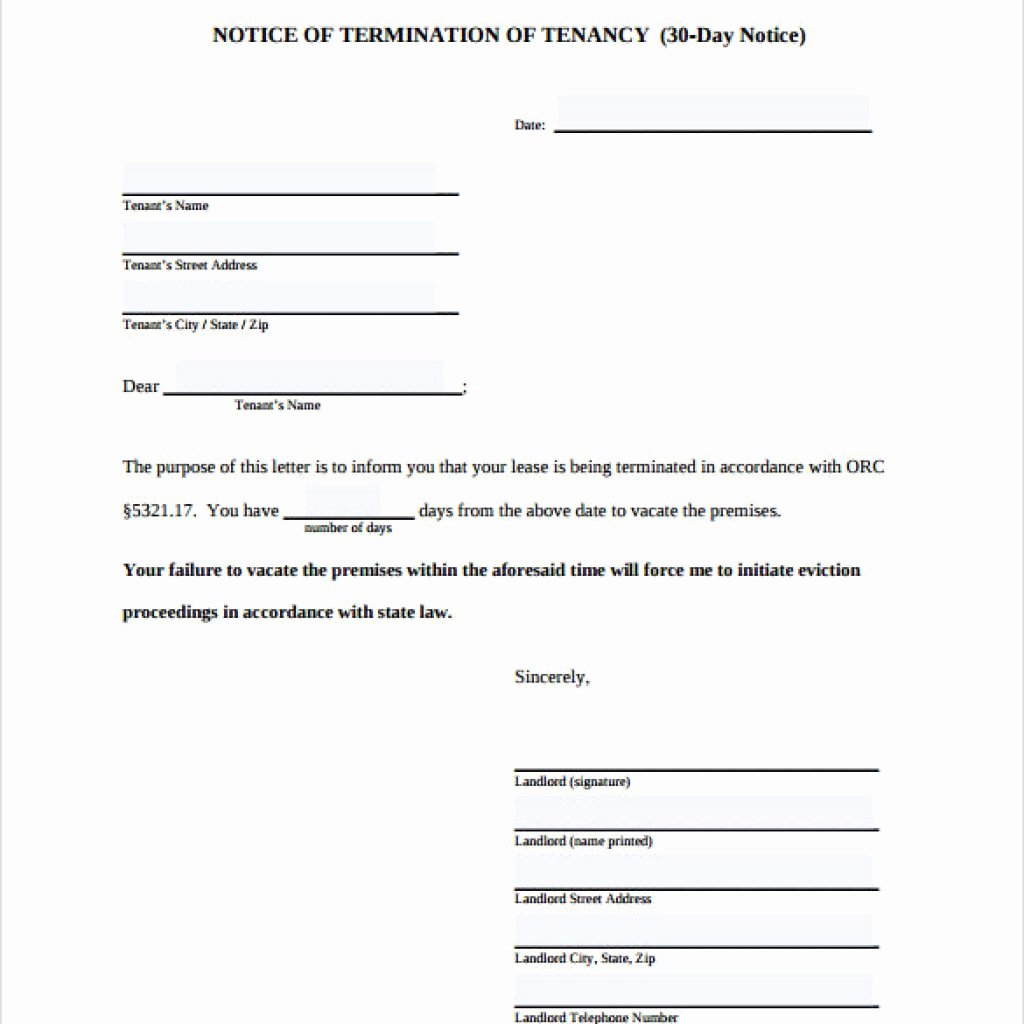Well 30 Day Notice Letter Template – Letter format Writing