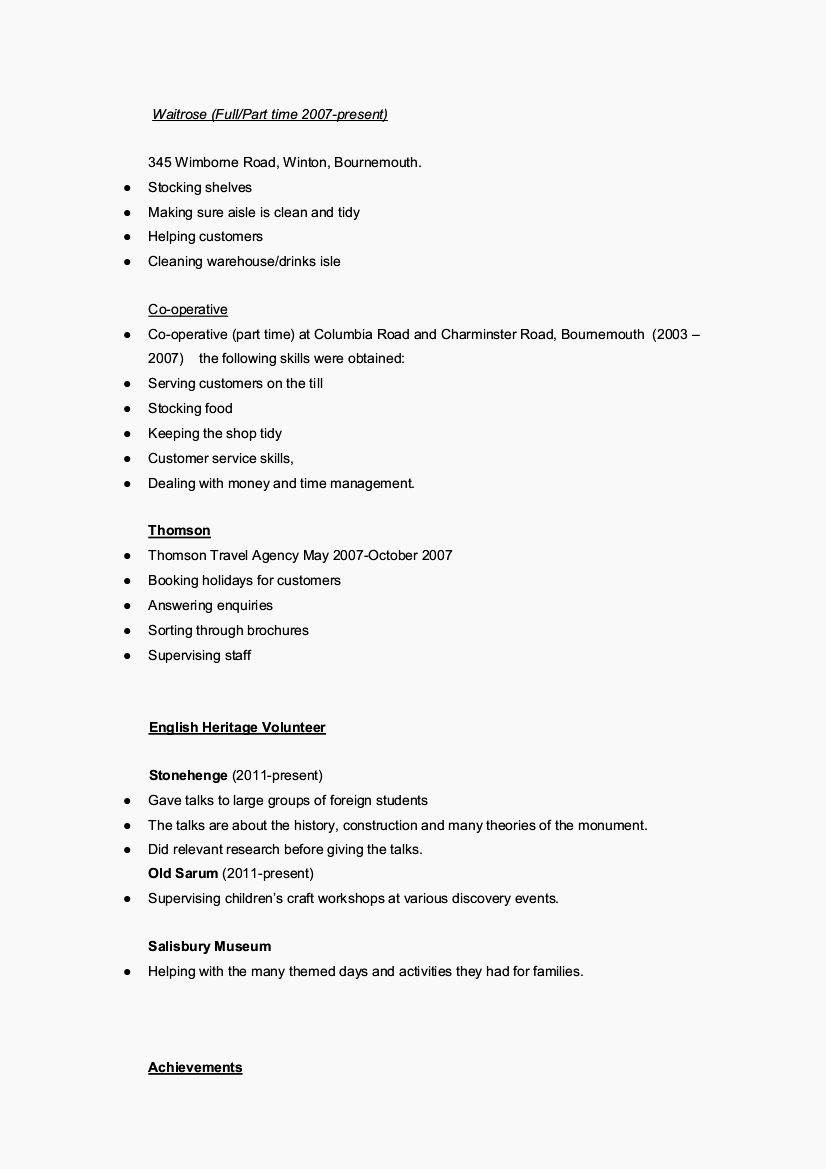 What Do You Put In A Cv Resume Template