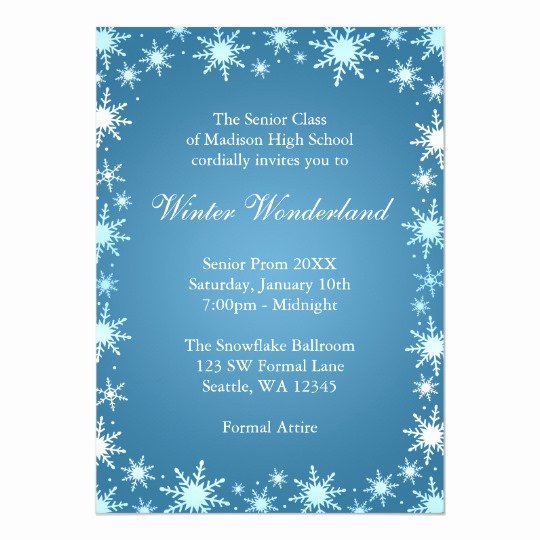 Winter Wonderland Prom Invitations