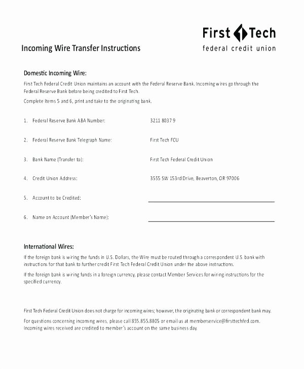 Wire Transfer Instructions Template Letter Center O