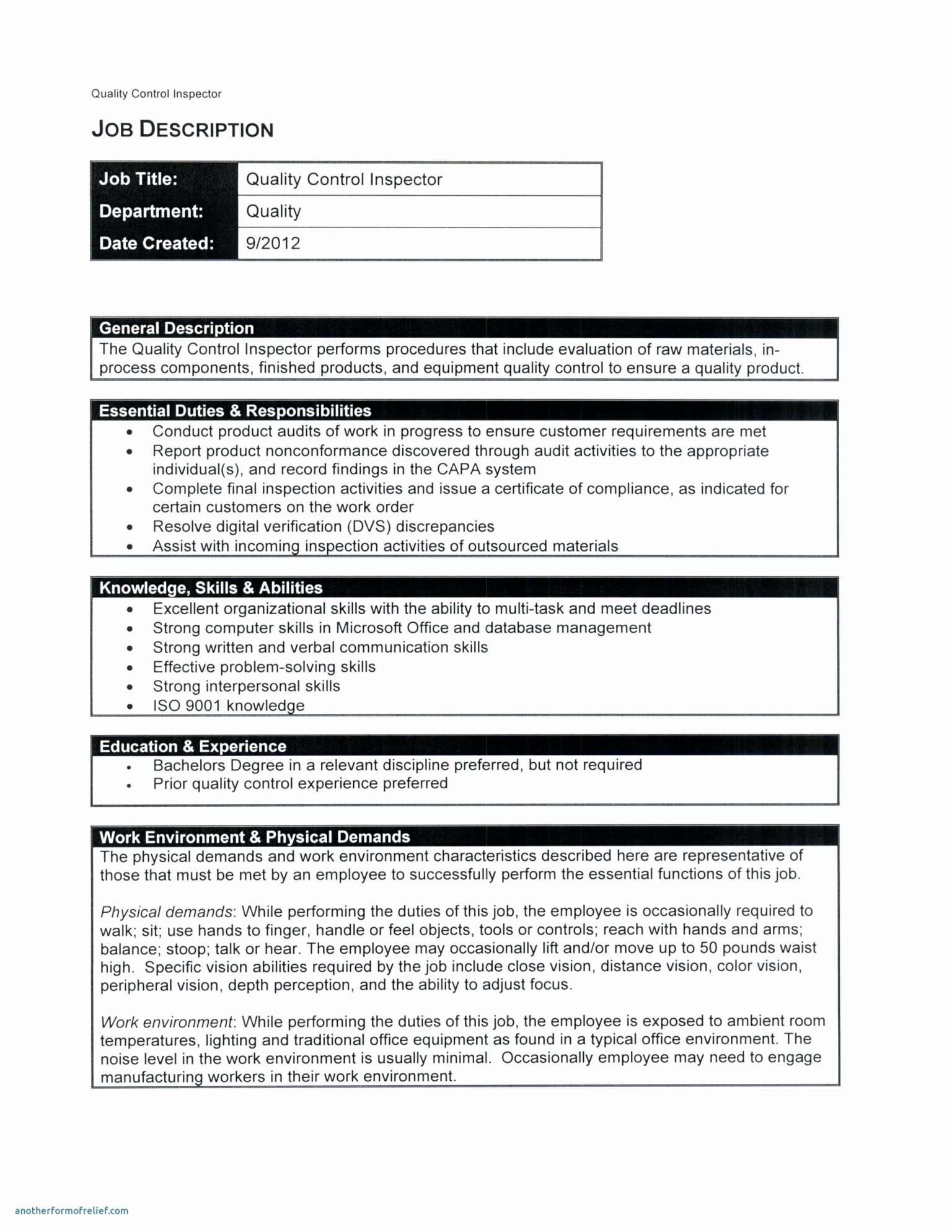 Non Conformance Report Template