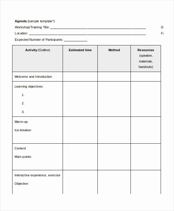 Word Agenda Template 6 Free Word Documents Download