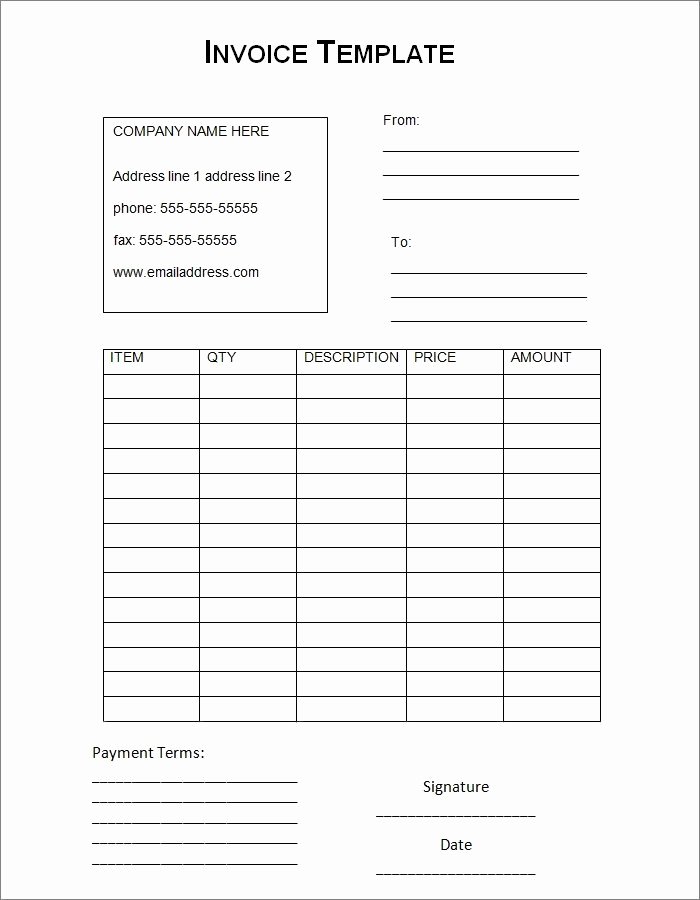 Word Invoice Template Invoice Templates