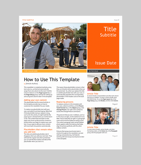Microsoft Newsletter Templates Free