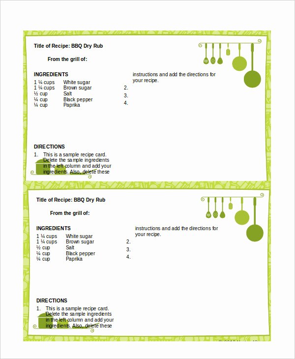 Word Recipe Template 6 Free Word Documents Download