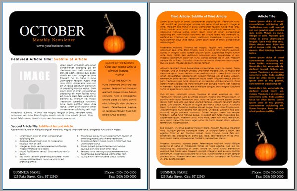 Worddraw Free Halloween Newsletter Templates