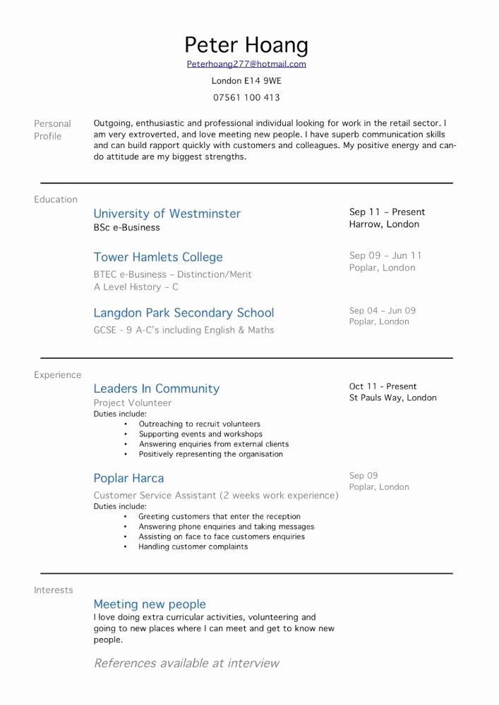 Work Experience Resume Examples for Jobs with Little