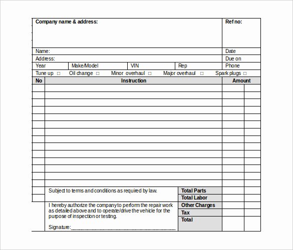 Work order Template 23 Free Word Excel Pdf Document