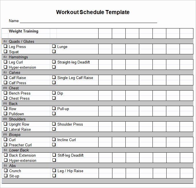 Workout Schedule Template 27 Free Word Excel Pdf