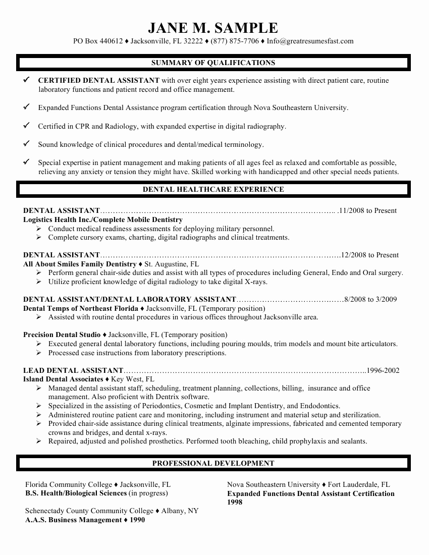 dental hygiene resume examples 2017