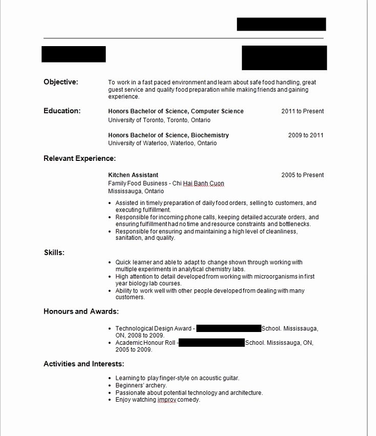 Write Resume First Time with No Job Experience Sample