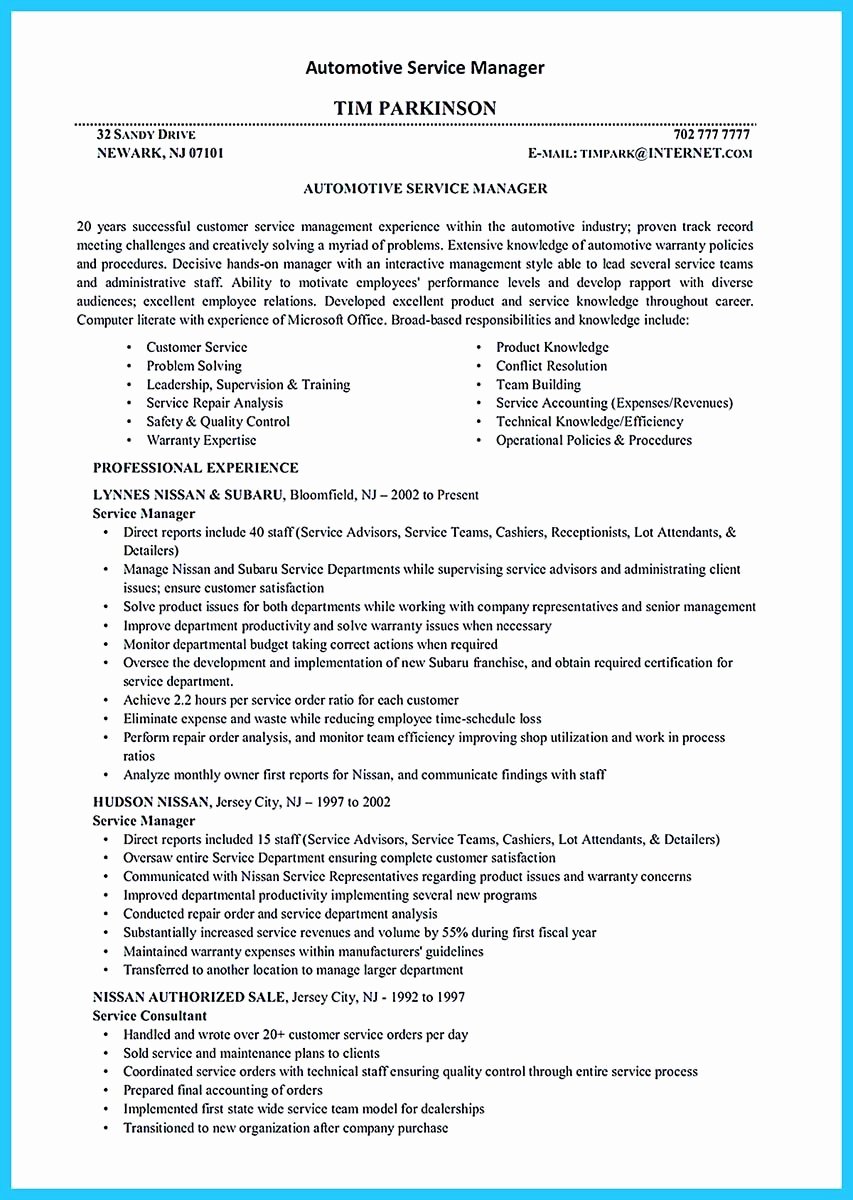 writing concise auto technician resume