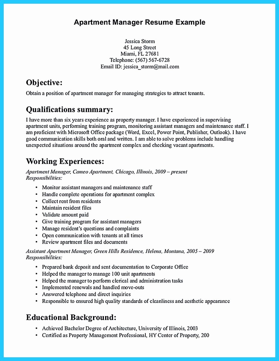 Writing A Great assistant Property Manager Resume