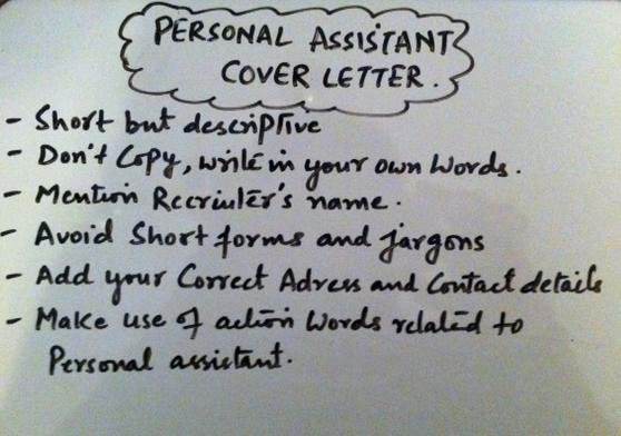 Writing A Personal assistant Cover Letter
