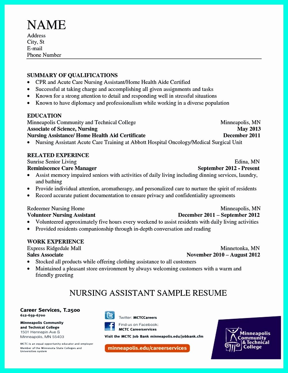 Writing Certified Nursing assistant Resume is Simple if