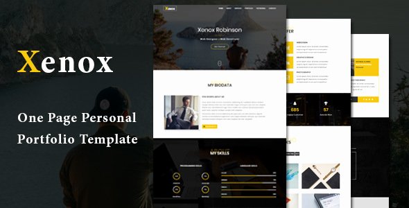 Xenox – E Page Personal Portfolio Template