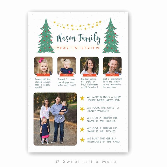 Year In Review Card Template Christmas Card Template