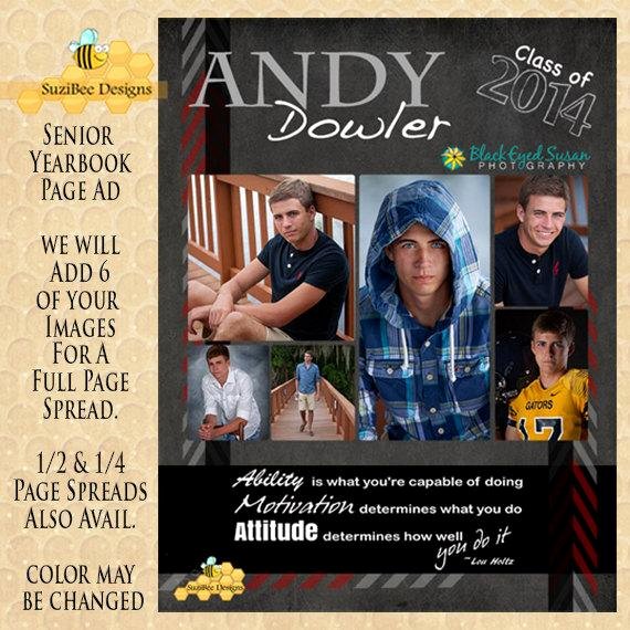 Yearbook Ad Template High School Senior Middle