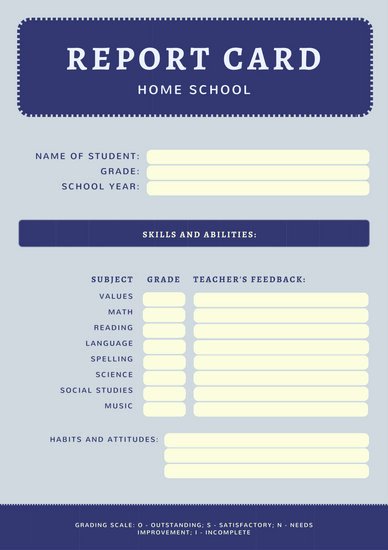 Yellow Middle School Report Card Templates by Canva