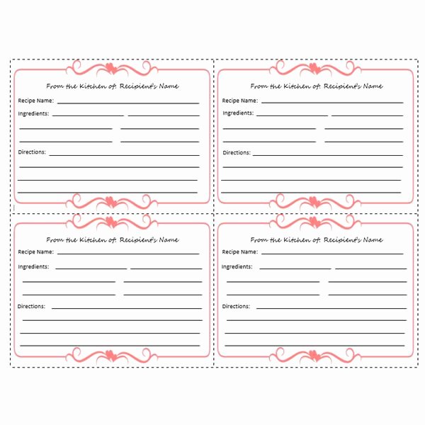 Yummy 5 Free Printable Recipe Card Templates for